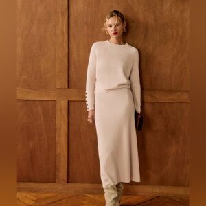 Sézane | Merino Wool & Cotton NAELLE SKIRT | Natural (Cream) | Large